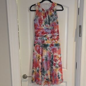 London Times Multicolor Floral Midi Dress